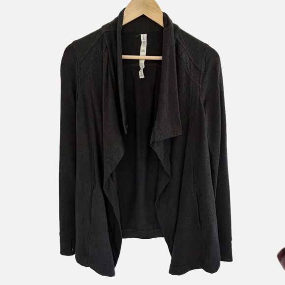 Lululemon That's a Wrap Jacket Size 4 Dk Grey Bordeaux Drama Snap Sweater - Picture 2 of 6